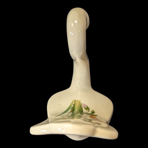 Vintage 70’s-80’s Ceramic Floral Swan Figure Hand Towel Holder Made In USA - Picture 6 of 6